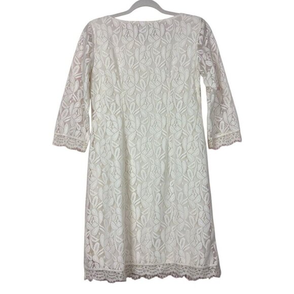 London Times White Ivory Lace Dress Bridal Shower Wedding Size 4 - Picture 4 of 15